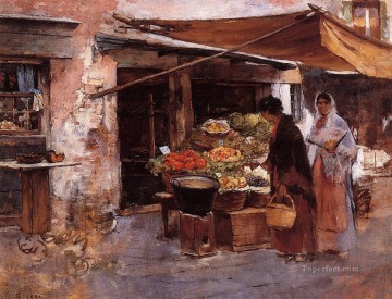 ベネチアン フルーツ マーケットの肖像画 フランク デュベネック Oil Paintings
